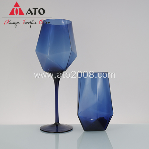 Solid Blue glass Vintage glasses Red wine glasses